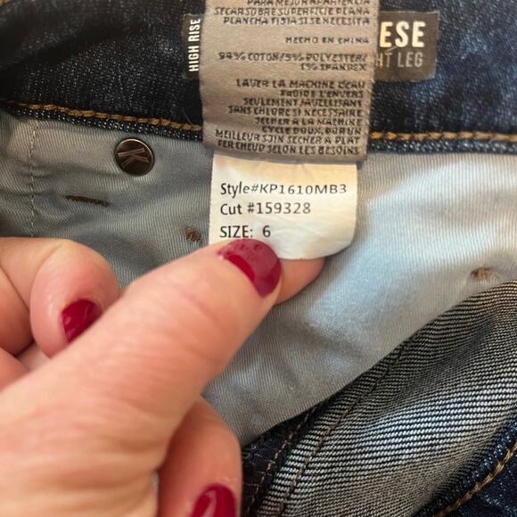 Kut From The Cloth Reese High Rise Fab Ab Ankle Straight Leg Jeans Blue Size 6 - Picture 9 of 9